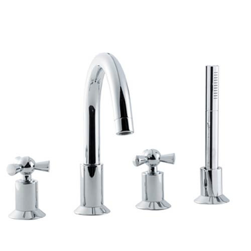 Vienna 4 Tap Hole Deck Mounted Bath Shower Mixer Large Image