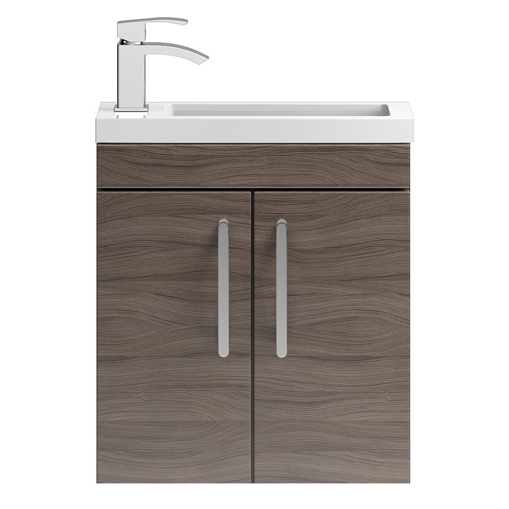Vienna 500mm Wall Hung Vanity Unit Driftwood Finish Online Now