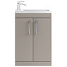 Vienna 600mm Floor Standing Vanity Unit (Stone Grey - Depth 255mm) Large Image