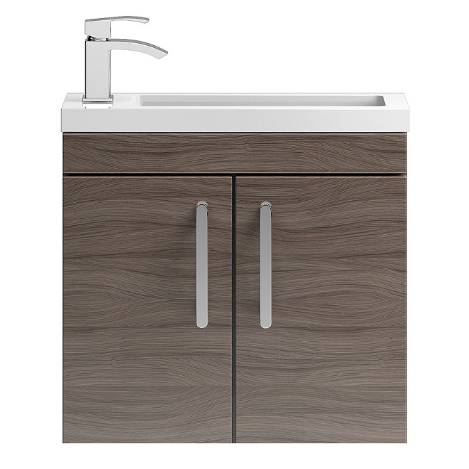 Vienna 600mm Wall Hung Vanity Unit (Driftwood - Depth 255mm) Large Image