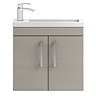 Vienna 600mm Wall Hung Vanity Unit (Stone Grey - Depth 255mm) Large Image