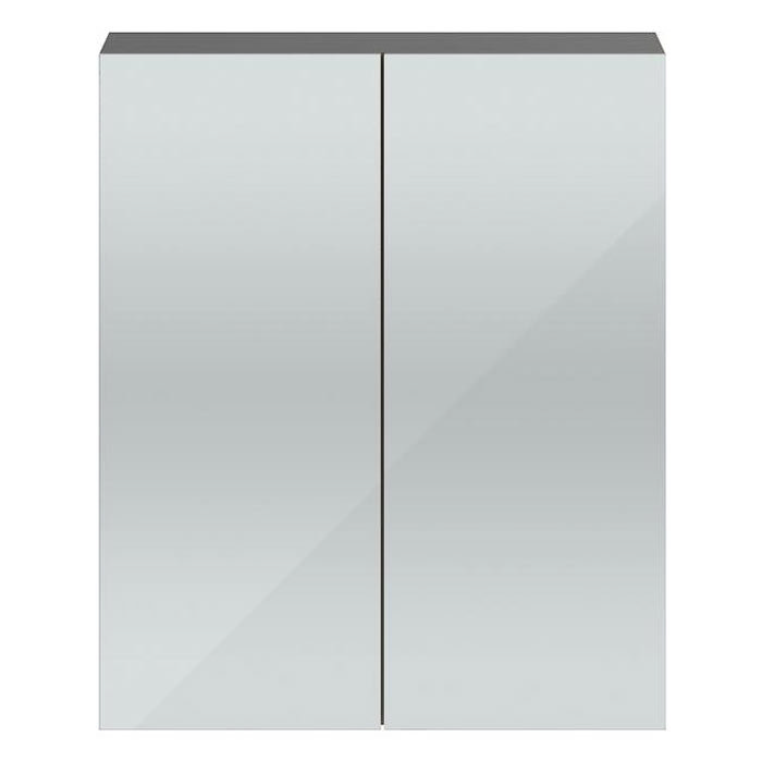 Vienna Double Door Mirrored Cabinet (Stone Grey - 600mm Wide) Large Image