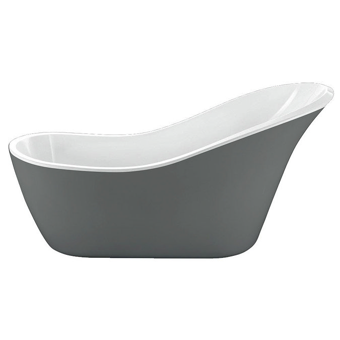 Vienna Grey 1730 Modern Slipper Free Standing Bath  Profile Large Image