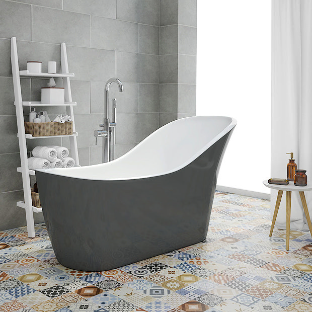 Vienna Grey 1730 Modern Slipper Free Standing Bath Victorian Plumbing UK
