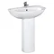 Vienna Modern Basin with Full Pedestal (1 Tap Hole - Various Sizes)