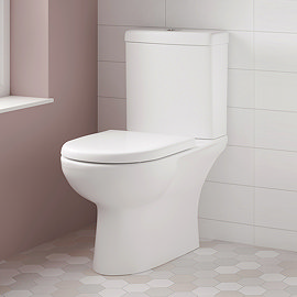 Vienna Short Projection Cloakroom Toilet with Seat Large Image