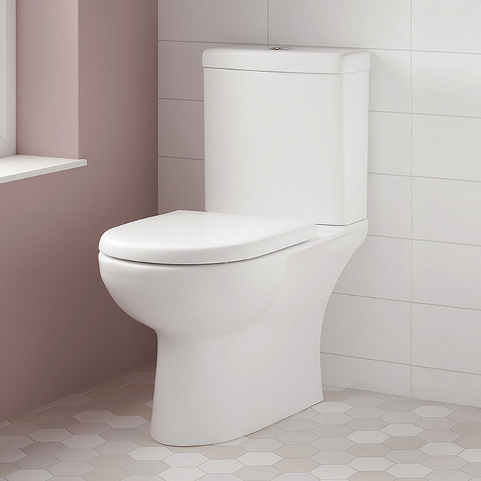 Vienna Short Projection Cloakroom Toilet with Seat Large Image