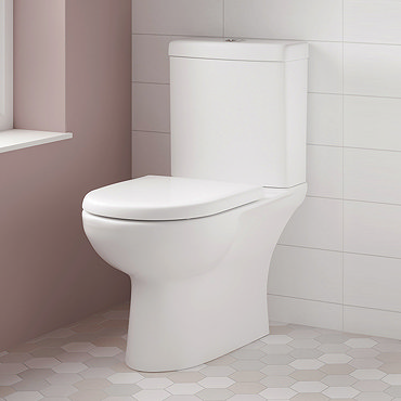 Vienna Short Projection Cloakroom Toilet with Seat  Feature Large Image