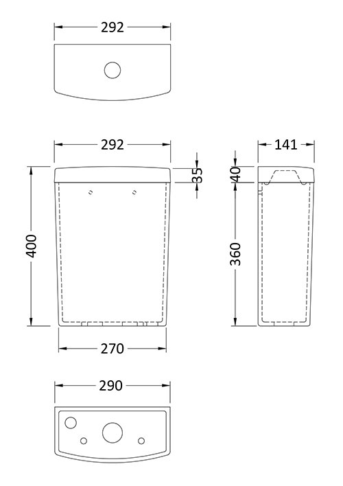 Vienna Short Projection Cloakroom Toilet with Slim Seat