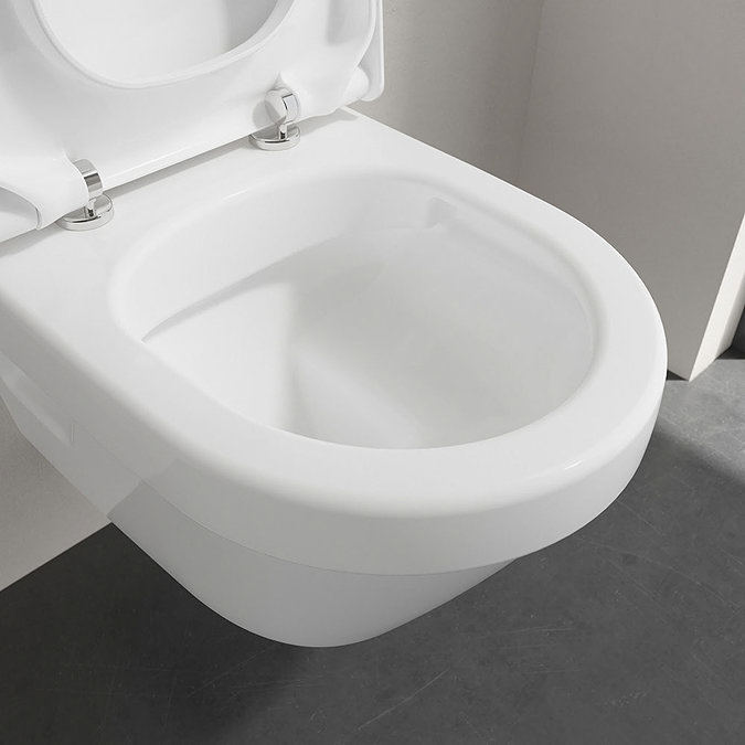 Villeroy and Boch Architectura Compact Rimless Wall Hung Toilet + Soft Close Seat Feature Large Ima