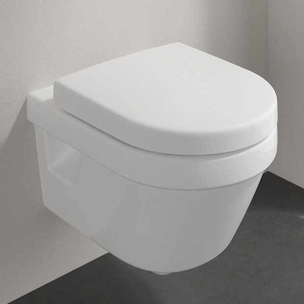 Villeroy and Boch Architectura Compact Rimless Wall Hung Toilet + Soft Close Seat Large Image