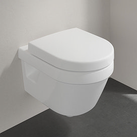 Villeroy & Boch Architectura DirectFlush Rimless Wall Hung Toilet + Soft Close Seat - 4687HR01 L