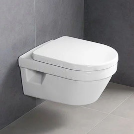 Villeroy & Boch Architectura DirectFlush Rimless Wall Hung Toilet + Soft Close Seat - 5684HR01 L