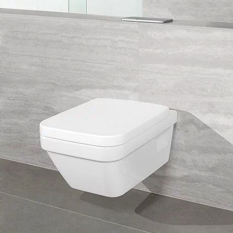 Villeroy &amp; Boch Architectura DirectFlush Rimless Wall Hung Toilet + Soft Close Seat  In Bathroom