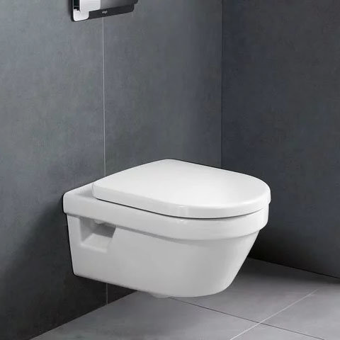 Villeroy and Boch Architectura Rimless Wall Hung Toilet + Seat  Feature Large Image