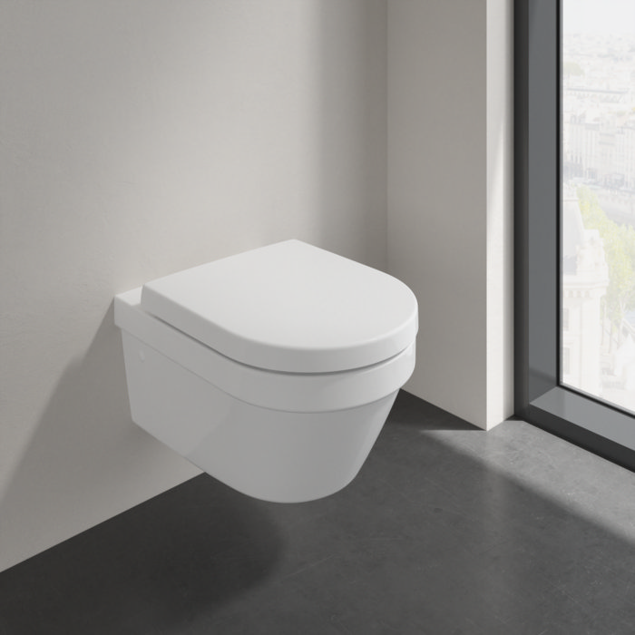 Villeroy and Boch Architectura Round Rimless Wall Hung Toilet + Seat