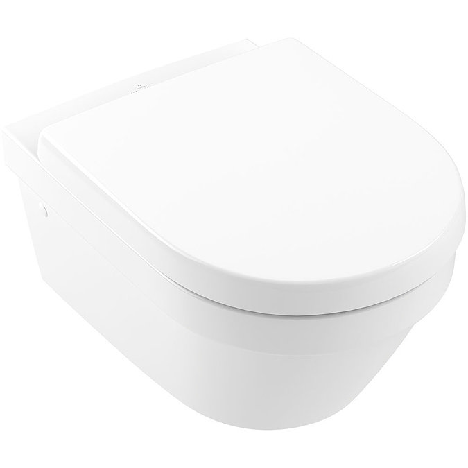 Villeroy and Boch Architectura Round Rimless Wall Hung Toilet + Seat Large Image