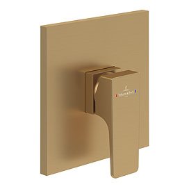 Villeroy and Boch Architectura Square Concealed Single Lever Bath Shower Mixer - Brushed Gold