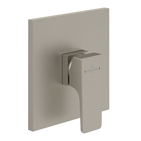 Villeroy and Boch Architectura Square Concealed Single Lever Bath Shower Mixer - Brushed Nickel Matt