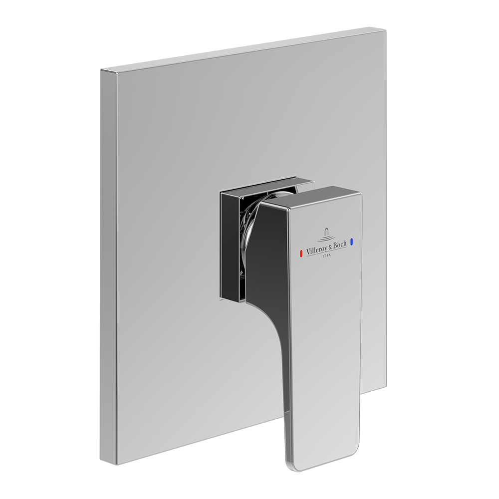 Villeroy and Boch Architectura Square Concealed Single Lever Bath Shower Mixer - Chrome