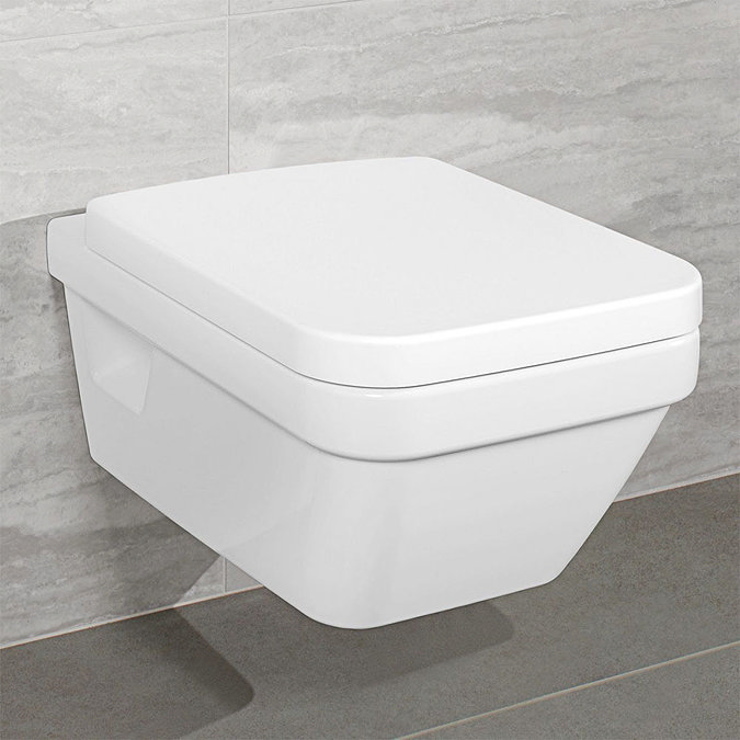 Villeroy and Boch Architectura Square Rimless Wall Hung Toilet + Seat Large Image