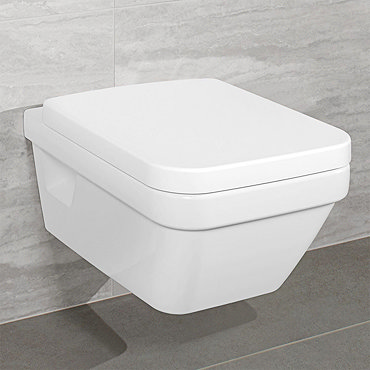 Villeroy and Boch Architectura Square Rimless Wall Hung Toilet + Seat  Profile Large Image