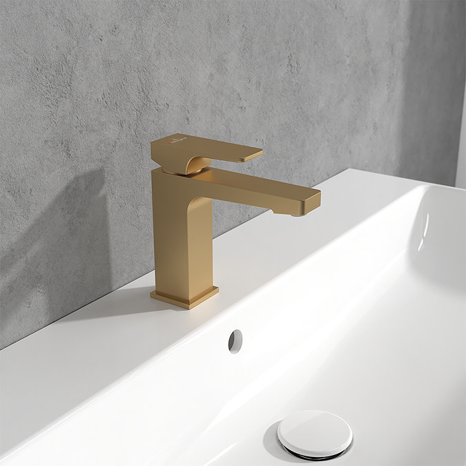 Villeroy and Boch Architectura Square Single Lever Basin Mixer - Brushed Gold