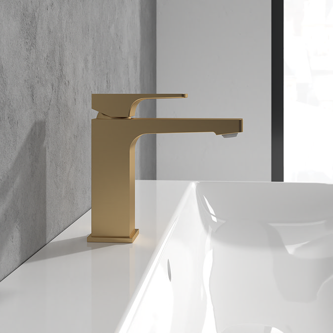 Villeroy and Boch Architectura Square Single Lever Basin Mixer - Brushed Gold