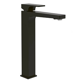 Villeroy and Boch Architectura Tall Matt Black Square Single Lever Basin Mixer with Pop Up Waste
