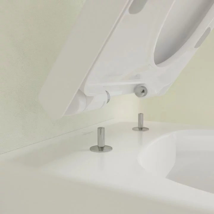 Villeroy and Boch Arto DirectFlush Rimless Wall Hung Toilet w/ Soft Close Seat - 4657HR01  Feature L