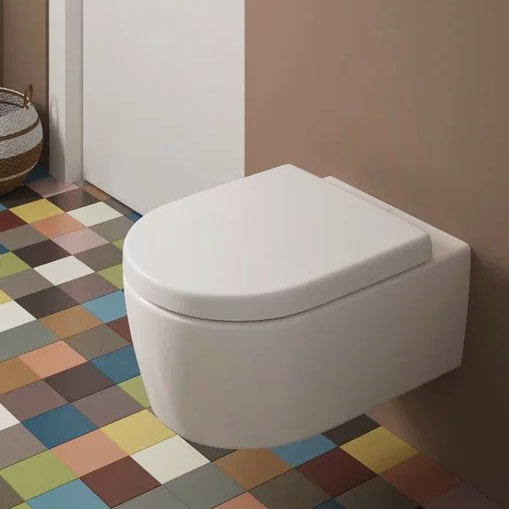 Villeroy and Boch Arto DirectFlush Rimless Wall Hung Toilet w/ Soft Close Seat - 4657HR01  Standard 