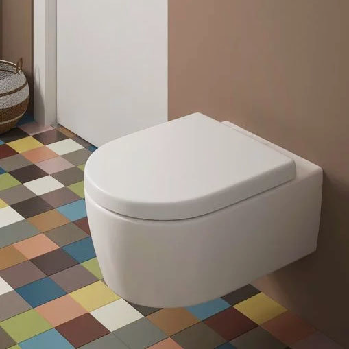 Villeroy and Boch Arto DirectFlush Rimless Wall Hung Toilet w/ Soft Close Seat - 4657HR01 Standard