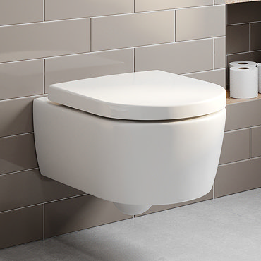 Villeroy and Boch Arto DirectFlush Rimless Wall Hung Toilet w/ Soft Close Seat - 4657HR01  Profile L
