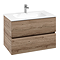 Villeroy and Boch Arto Oak Kansas 800mm Wall Hung 2-Drawer Vanity Unit