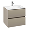 Villeroy and Boch Arto Sand Grey Matt 600mm Wall Hung 2-Drawer Vanity Unit