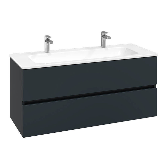 Villeroy and Boch Arto Satin Grey 1200mm Wall Hung 2-Drawer Vanity Unit