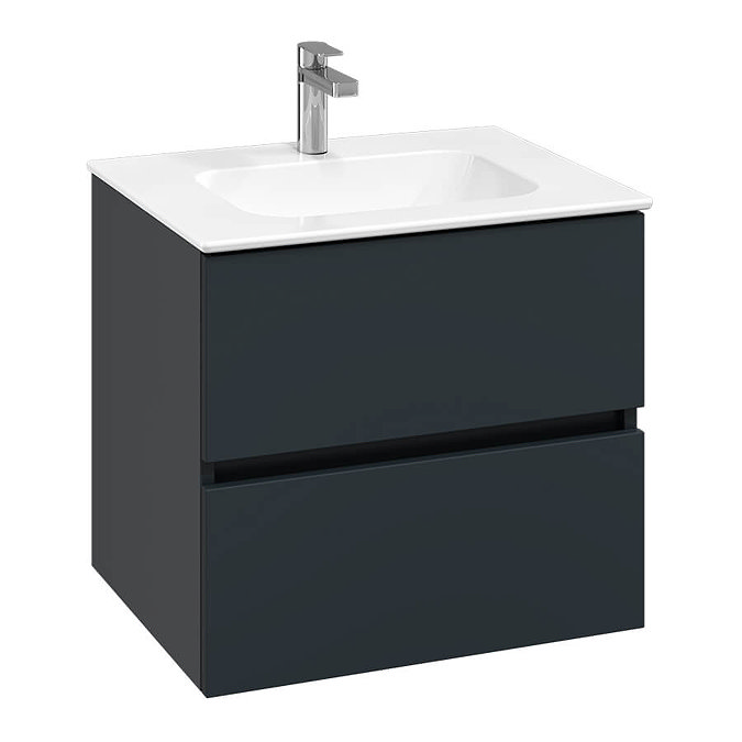 Villeroy and Boch Arto Satin Grey 600mm Wall Hung 2-Drawer Vanity Unit