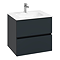 Villeroy and Boch Arto Satin Grey 600mm Wall Hung 2-Drawer Vanity Unit