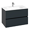 Villeroy and Boch Arto Satin Grey 800mm Wall Hung 2-Drawer Vanity Unit