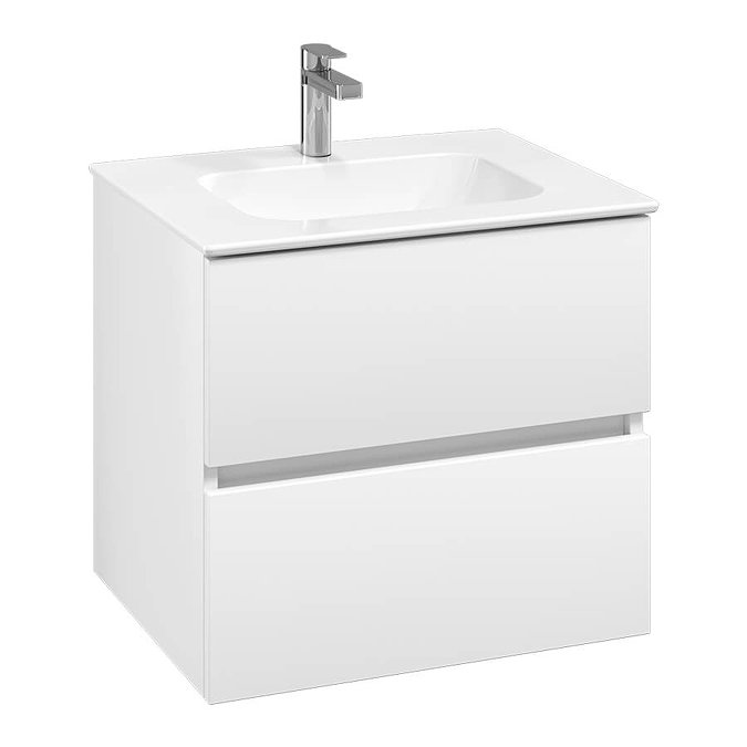 Villeroy and Boch Arto Satin White 600mm Wall Hung 2-Drawer Vanity Unit