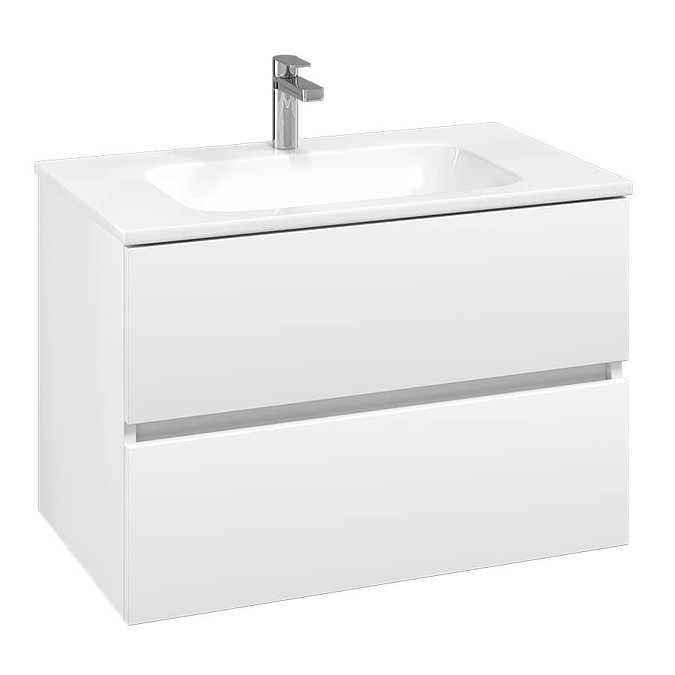 Villeroy and Boch Arto Satin White 800mm Wall Hung 2-Drawer Vanity Unit