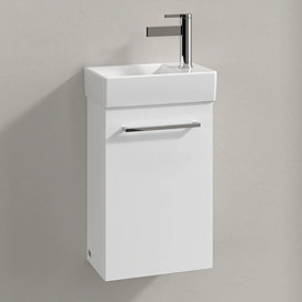Villeroy and Boch Avento 360mm Wall-Hung Vanity Unit & Basin - White with Chrome Handle