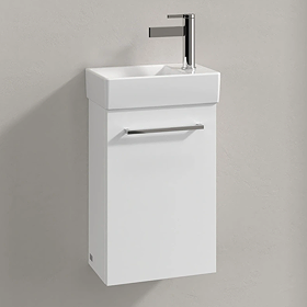 Villeroy and Boch Avento 360mm Wall-Hung Vanity Unit & Basin - White with Chrome Handle
