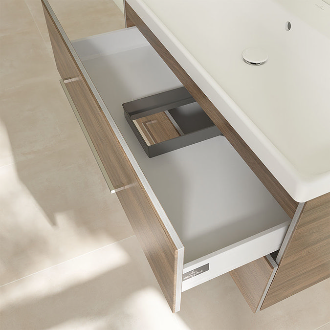 Villeroy and Boch Avento Arizona Oak 1000mm Wall Hung 2-Drawer Double Vanity Unit additional Large