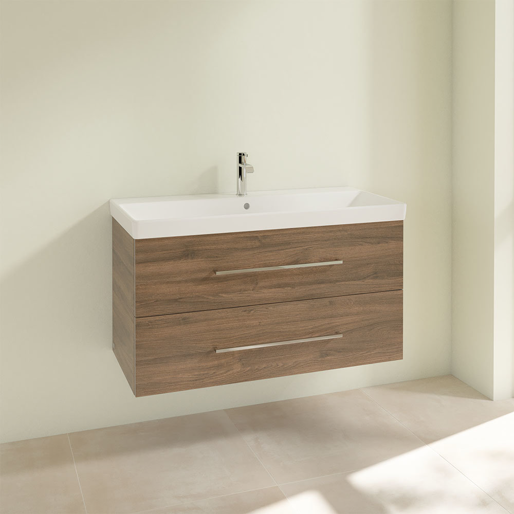 Villeroy and Boch Avento Arizona Oak 1000mm Wall Hung 2-Drawer Vanity Unit