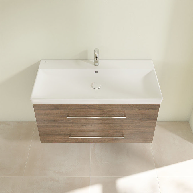 Villeroy and Boch Avento Arizona Oak 1000mm Wall Hung 2-Drawer Vanity Unit Standard Large Image