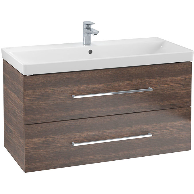 Villeroy and Boch Avento Arizona Oak 1000mm Wall Hung 2-Drawer Vanity Unit Large Image