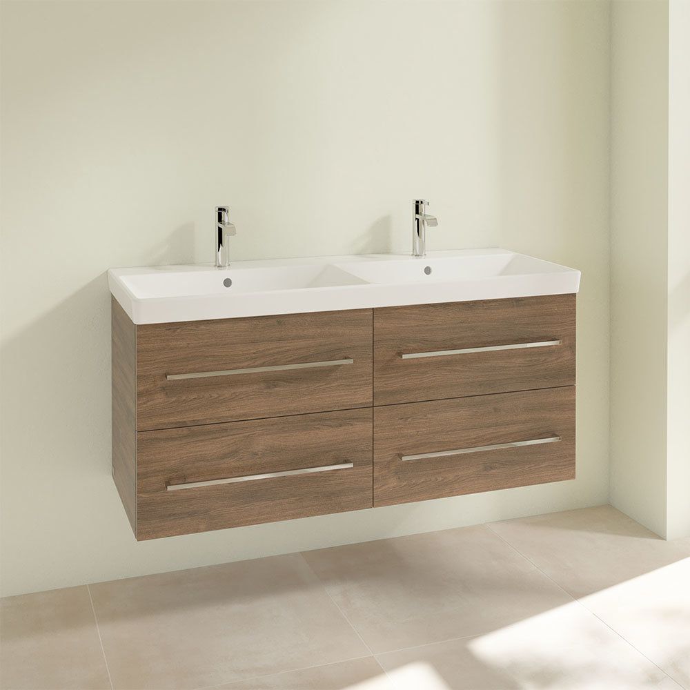 Villeroy and Boch Avento Arizona Oak 1200mm Wall Hung 4-Drawer Double ...