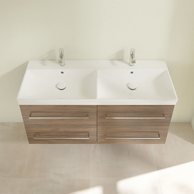 Villeroy and Boch Avento Arizona Oak 1200mm Wall Hung 4-Drawer Double Vanity Unit  Standard Large Image