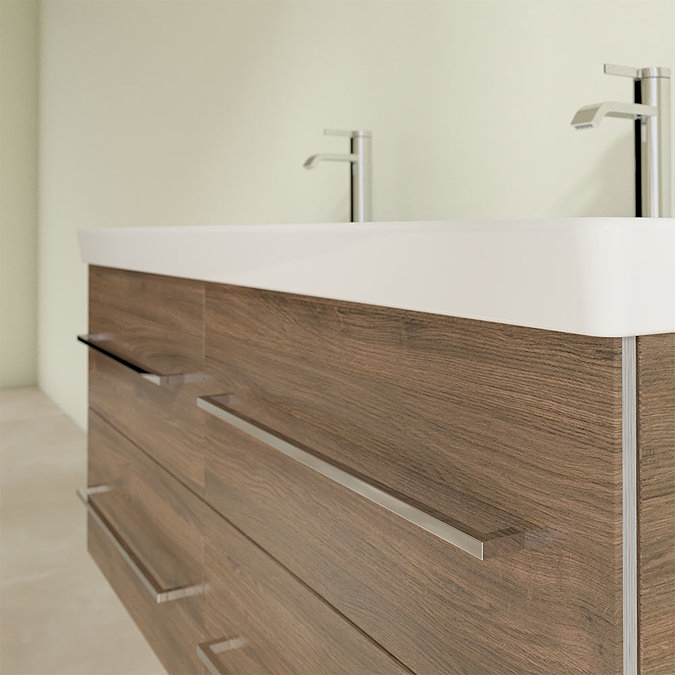 Villeroy and Boch Avento Arizona Oak 1200mm Wall Hung 4-Drawer Double Vanity Unit  Newest Large Image